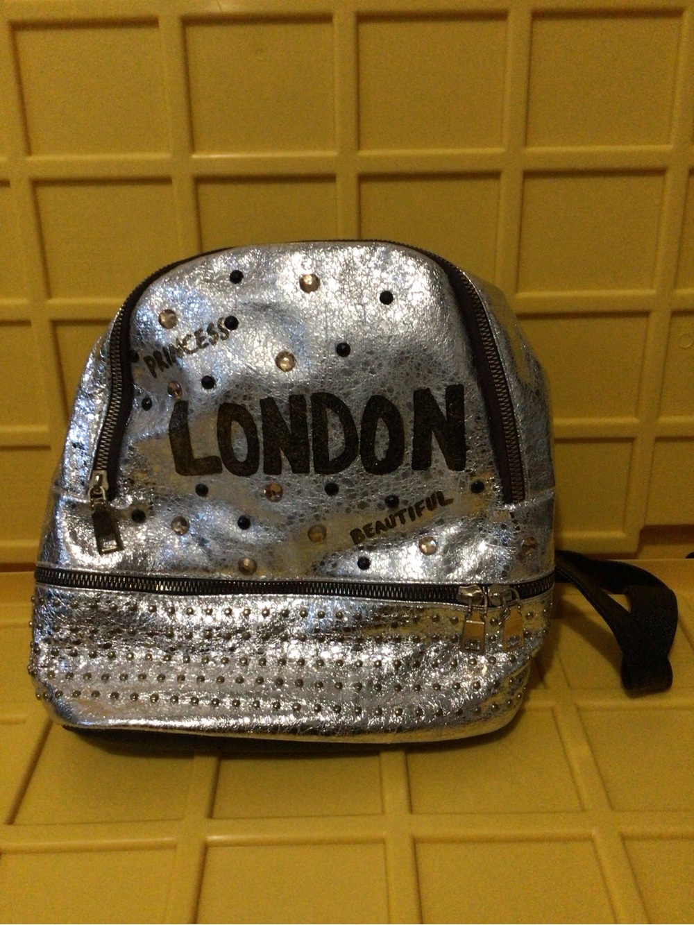 Silver "London" Kids Mini Backpack - Stylish Sparkle Bag